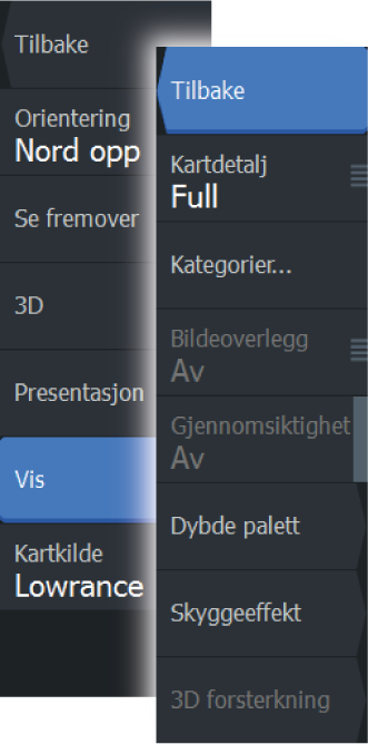 2D-kartleggingsstil Skyggerelieff Ingen konturer Alternativer for Insight-visning Kartdetaljer Full All tilgjengelig informasjon for kartet som er i bruk.