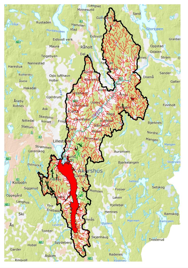 2. Om vannområdet Vannområde Øyeren (figur 1) er et av Norges 101 vannområder og er en del av Vannregion Glomma.