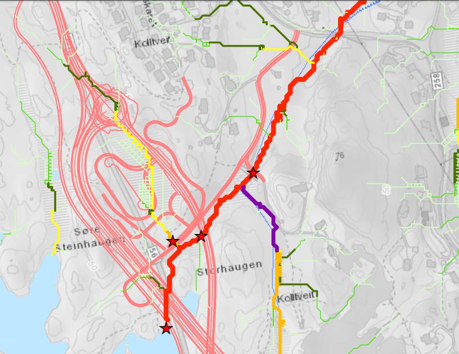 Flom er beskrevet nærmere i egen rapport. Figur 1: Returperiode (gjentaksintervall) for dimensjonering av drenering. Vegvesenet Håndbok N200.