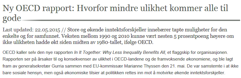 OECD har begynt å tale med to tunger