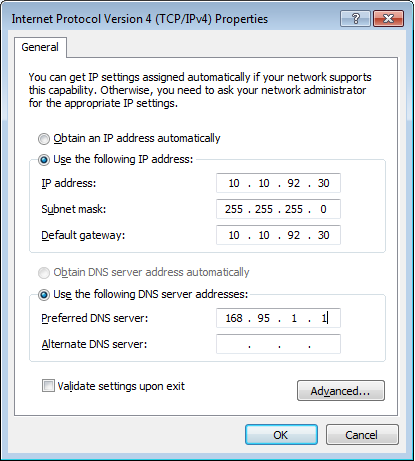 Konfigurere en statisk IP-nettverksforbindelse Konfigurere en statisk IP-nettverksforbindelse: 1.