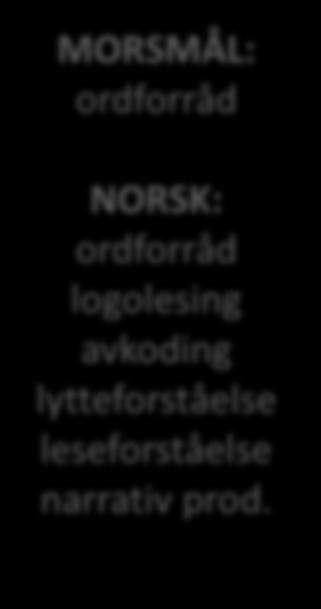 Design HØST 2010 VINTER 2011 VINTER 2012 MORSMÅL: ordforråd grammatikk NORSK: ordforråd grammatikk fon.