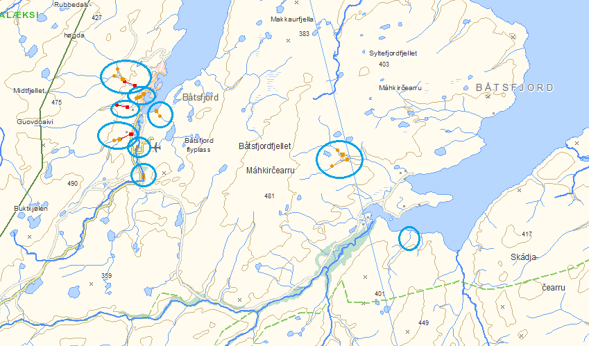 Lokal energiutredning Båtsfjord kommune 2013 16 Basert på disse kartleggingene har NVE utarbeidet et atlas som viser disse potensialene. I Båtsfjord er 14 lokaliteter nevnt.