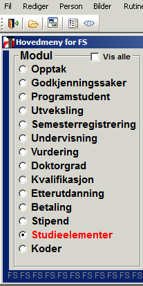 Innledning I Felles Studentsystem (FS) må alle grunnlagsdata revideres før oppstart av et nytt studieår og emnekombinasjoner er det som styrer studentens utdanningsplaner.