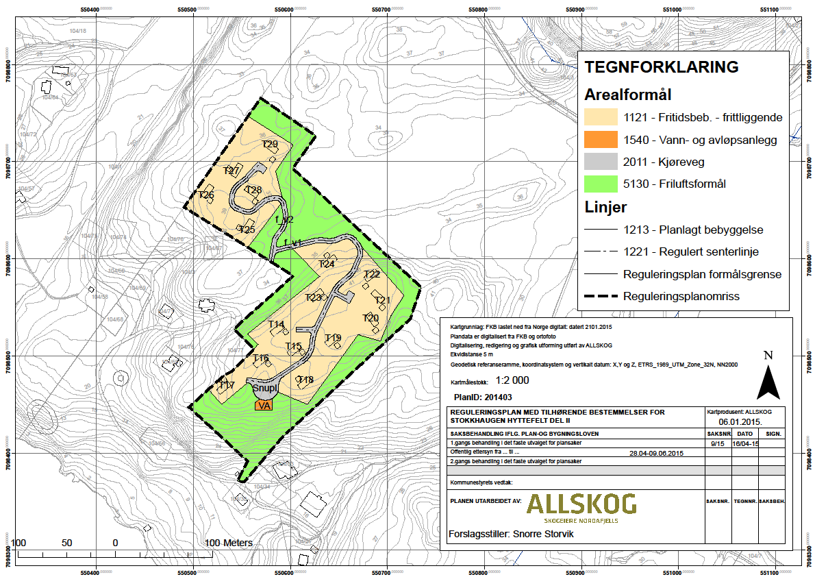 3. PLANFORSLAGET Detaljplankart for Stokkhaugen hyttefelt Del II. Det er foreslått 16