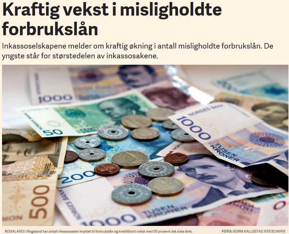 Ca. 50. mrd. kr. forbrukskreditt. Forbrukskreditt ca. 5 % av totalt utlån Usikret kreditt. Økning 203-206 Boliglån.