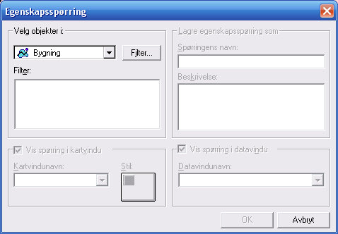 Egenskapsspørring I ISY WinMap kan man gjøre utvalg av kartobjekter basert på objektenes egenskaper.