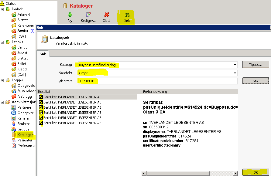 Kopier eller skriv ned nummeret, dobbeltklikk på partneren i Communicator for å åpne redigeringsvinduet, og legg inn organisasjonsnummeret i feltet "Organisasjonsnummer" i arkfanen "Generelt". NB!