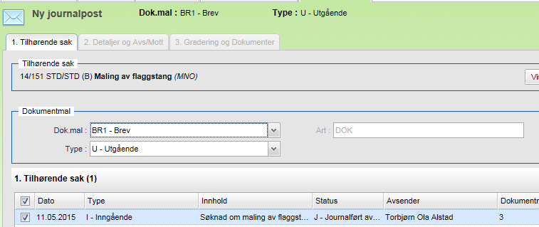 8.2 Lag svar/foreløpig svar på mottatt dokument Funksjonen Lag svar benyttes i de tilfellene hvor svaret (produksjon av utgående journalpost) gjør at mottatt journalpost er ferdig behandlet.