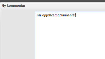 17.2 Kommentere oppgave Hvis noen har bedt deg om å kommentere en journalpost/sak, får du dette som en oppgave i din oppgaveliste under listen Mottatt post.