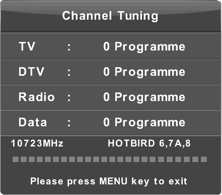 EN DVB-S Channel Press MENU button to display the main menu. Press main menu. button to select CHANNEL in the 1.