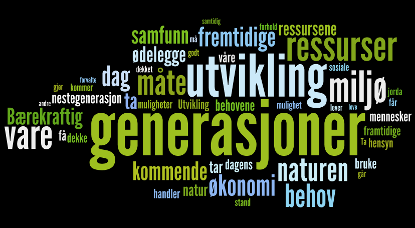 Forklar kort hva du forstår med begrepet bærekraftig utvikling: Naturfagsenteret