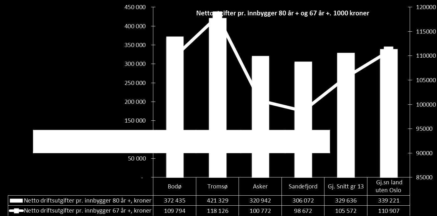 hvor mange brukere man har i denne kategorien for å forklare variasjonen i bruttotallene. Hver psykisk utviklingshemmet over 16 år utløste for 2013 altså et rammetilskudd fra staten på ca kr 576 000.