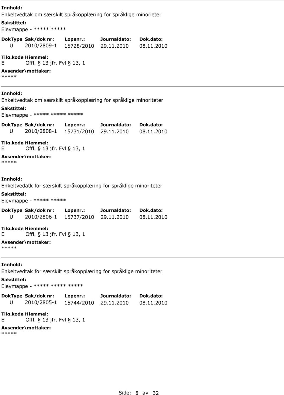 nkeltvedatk for særskilt språkopplæring for språklige minoriteter levmappe - 2010/2806-1 15737/2010