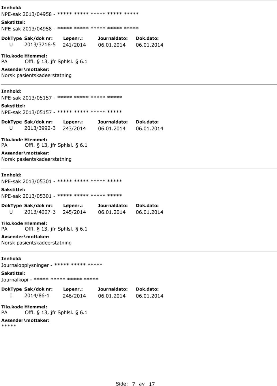 NE-sak 2013/05301 - NE-sak 2013/05301-2013/4007-3 245/2014