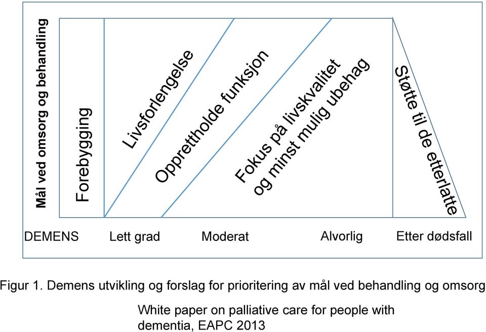 Demens utvikling og forslag for prioritering av mål ved
