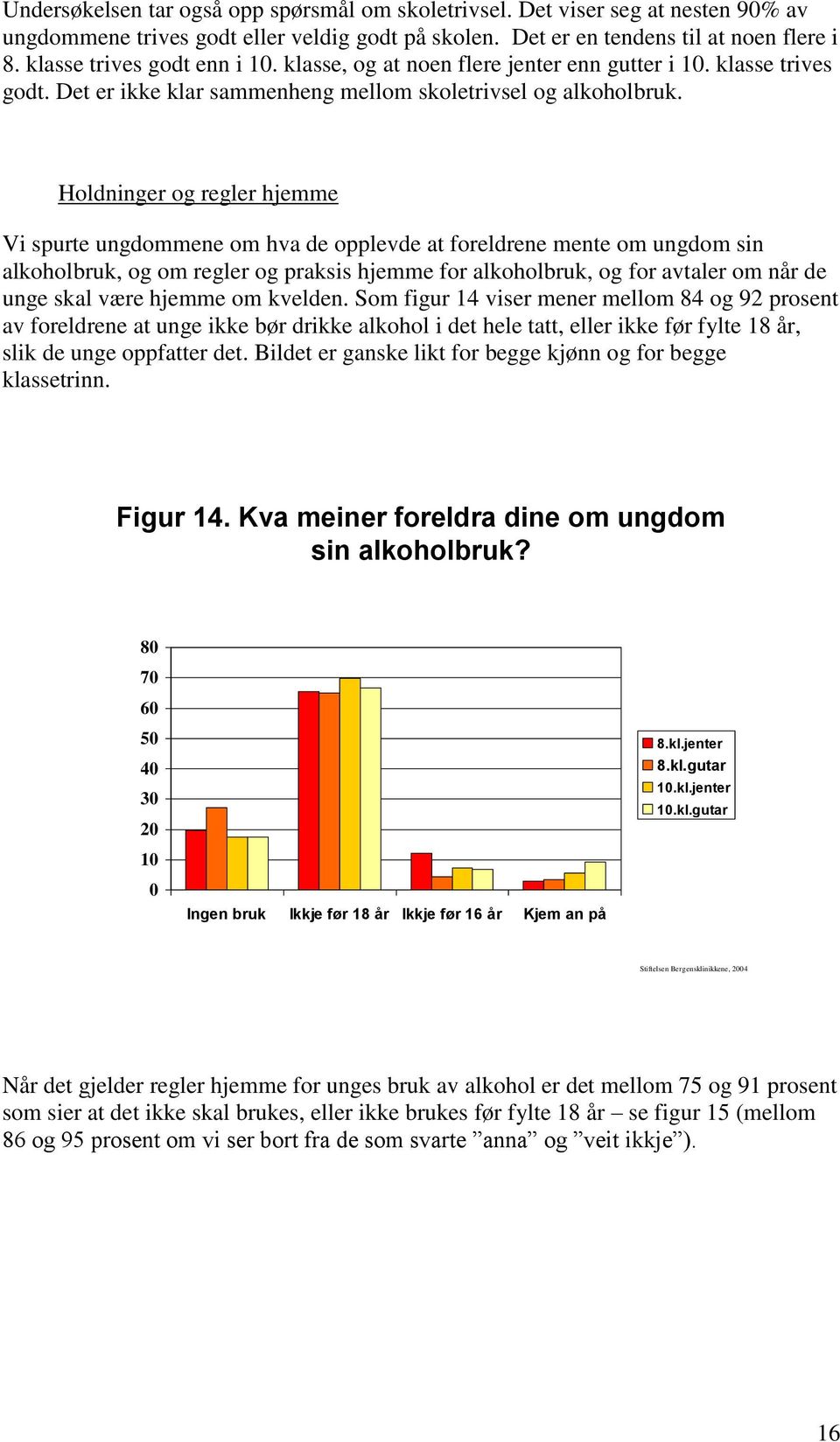 Holdninger og regler hjemme Vi spurte ungdommene om hva de opplevde at foreldrene mente om ungdom sin alkoholbruk, og om regler og praksis hjemme for alkoholbruk, og for avtaler om når de unge skal