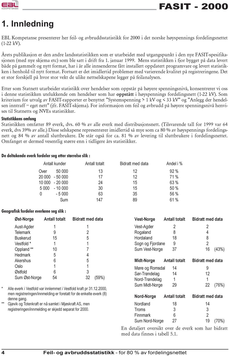 Mens statistikken i fjor bygget på data levert både på gammelt og nytt format, har i år alle innsenderne fått installert oppdatert programvare og levert statistikken i henhold til nytt format.