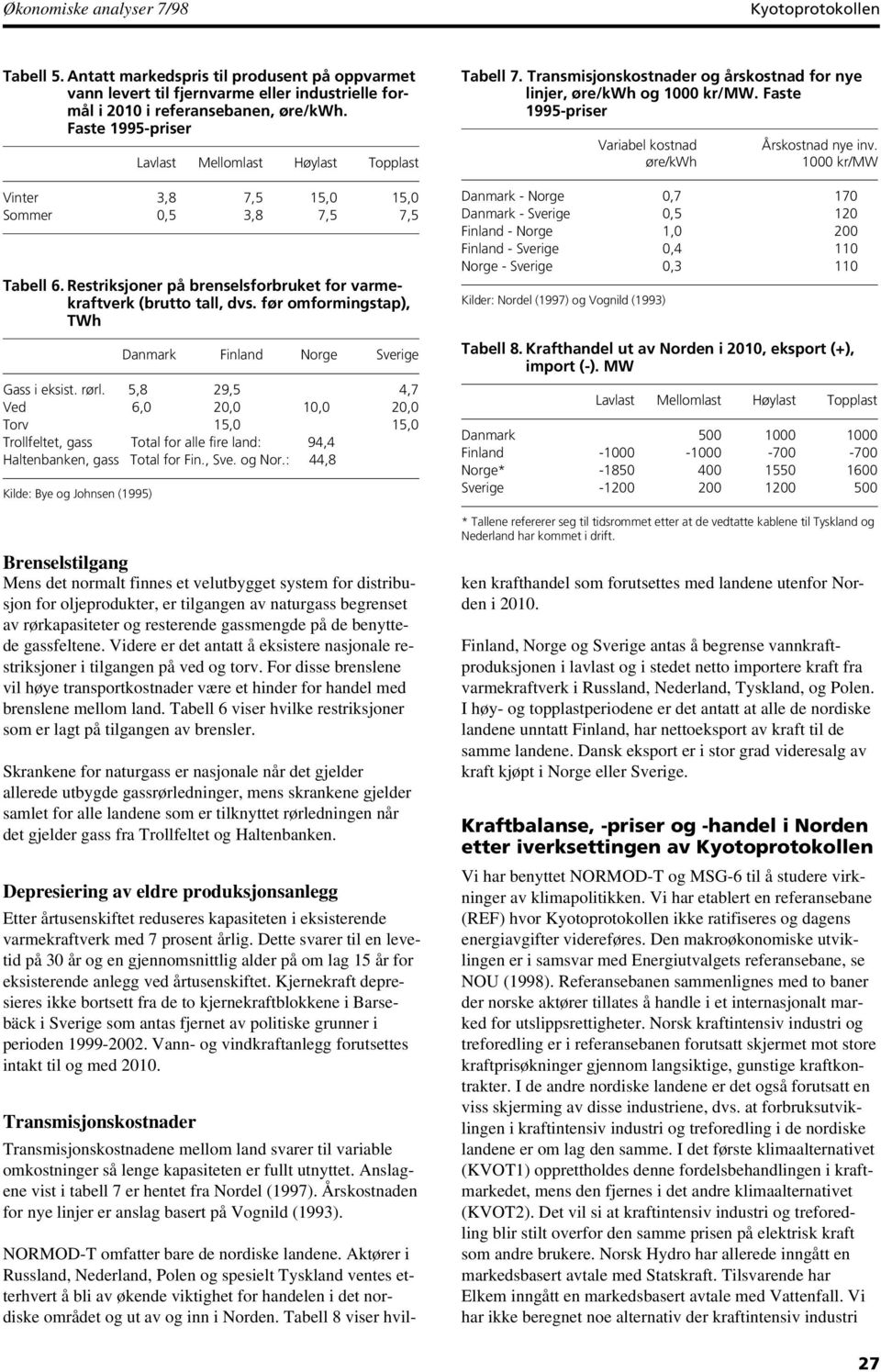 før omformingstap), TWh Danmark Finland Norge Sverige Gass i eksist. rørl. 5,8 29,5 4,7 Ved 6, 2, 1, 2, Torv 15, 15, Trollfeltet, gass Total for alle fire land: 94,4 Haltenbanken, gass Total for Fin.