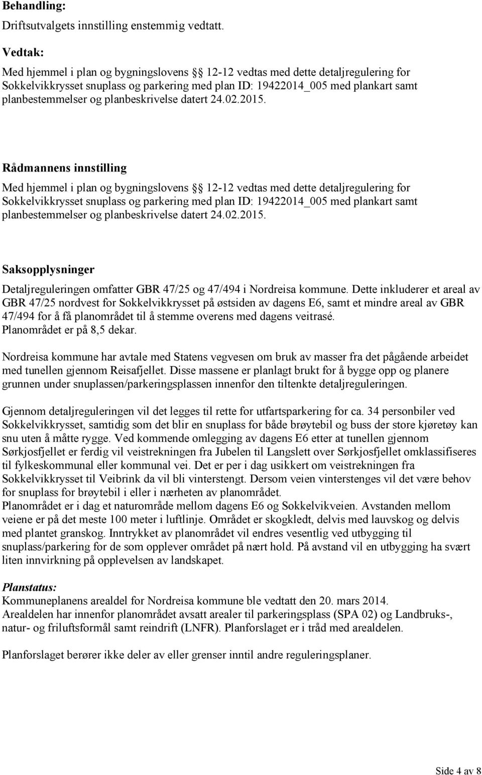 datert 24.02.2015.