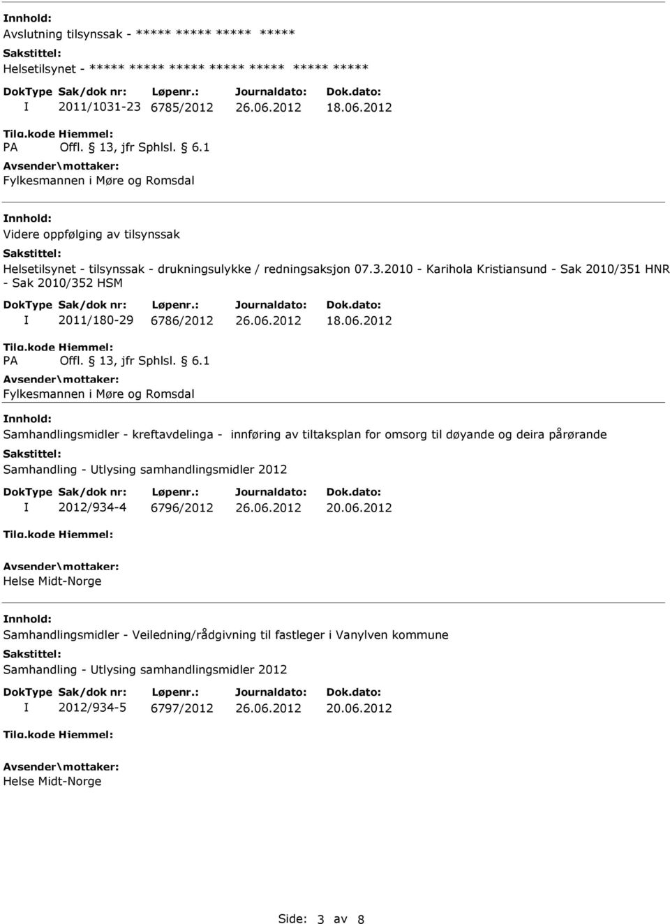 2010 - Karihola Kristiansund - Sak 2010/351 HNR - Sak 2010/352 HSM 2011/180-29 6786/2012 Fylkesmannen i Møre og Romsdal 18.06.