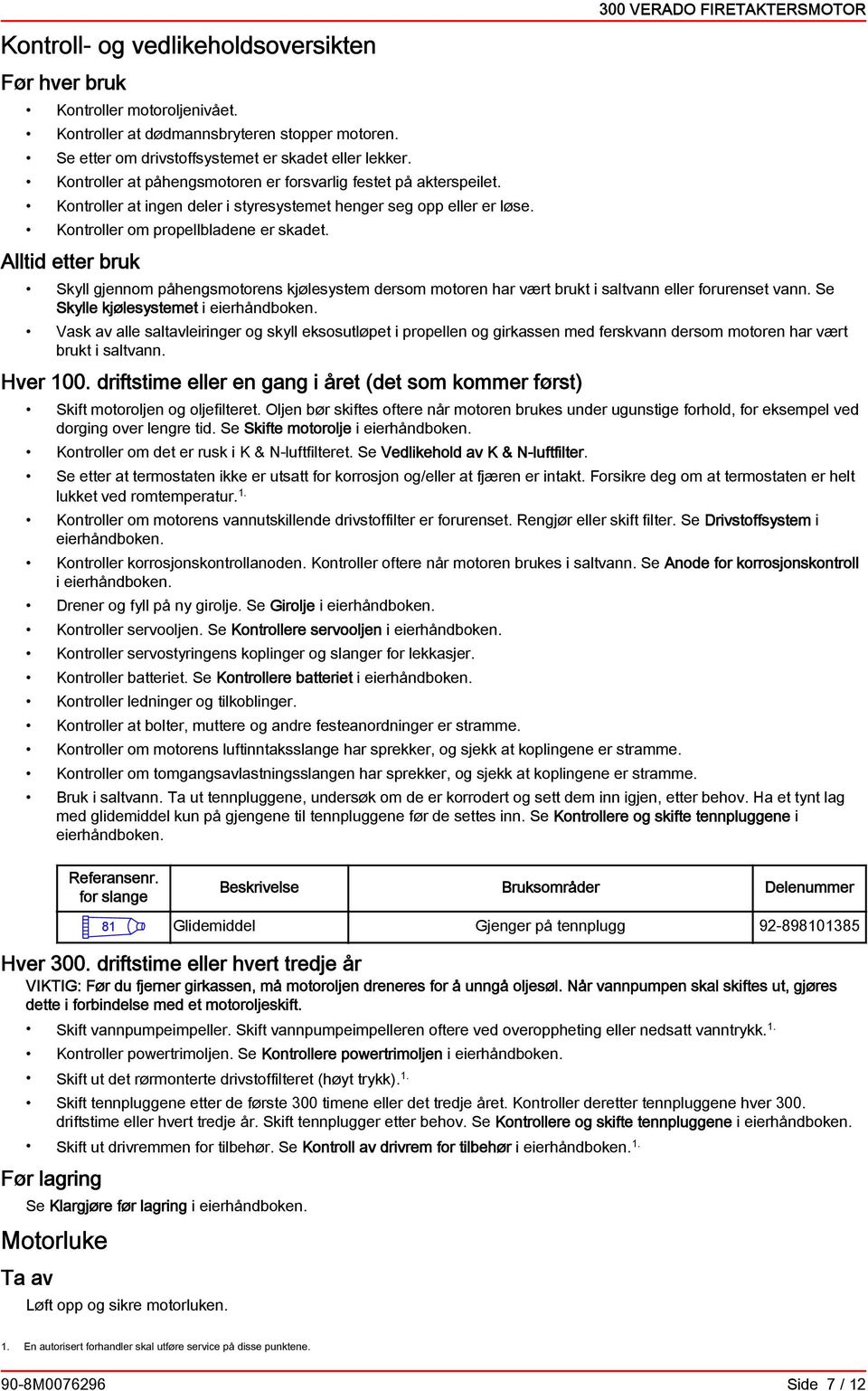 Allti etter ruk Skyll gjennom påhengsmotorens kjølesystem ersom motoren hr vært rukt i sltvnn eller forurenset vnn. Se Skylle kjølesystemet i eierhånoken.