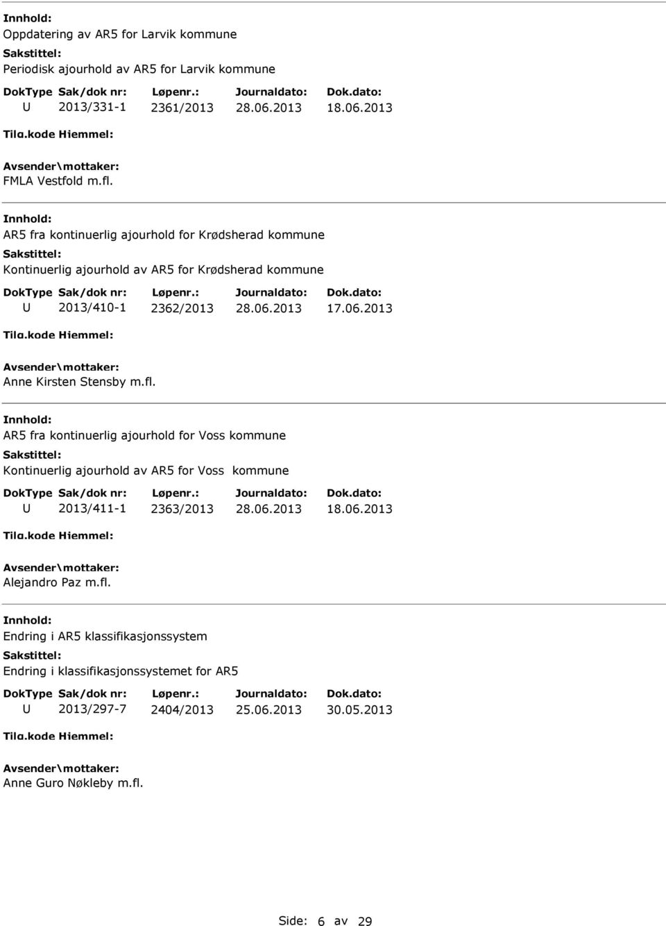 2013 Anne Kirsten Stensby m.fl. AR5 fra kontinuerlig ajourhold for Voss kommune Kontinuerlig ajourhold av AR5 for Voss kommune 2013/411-1 2363/2013 18.