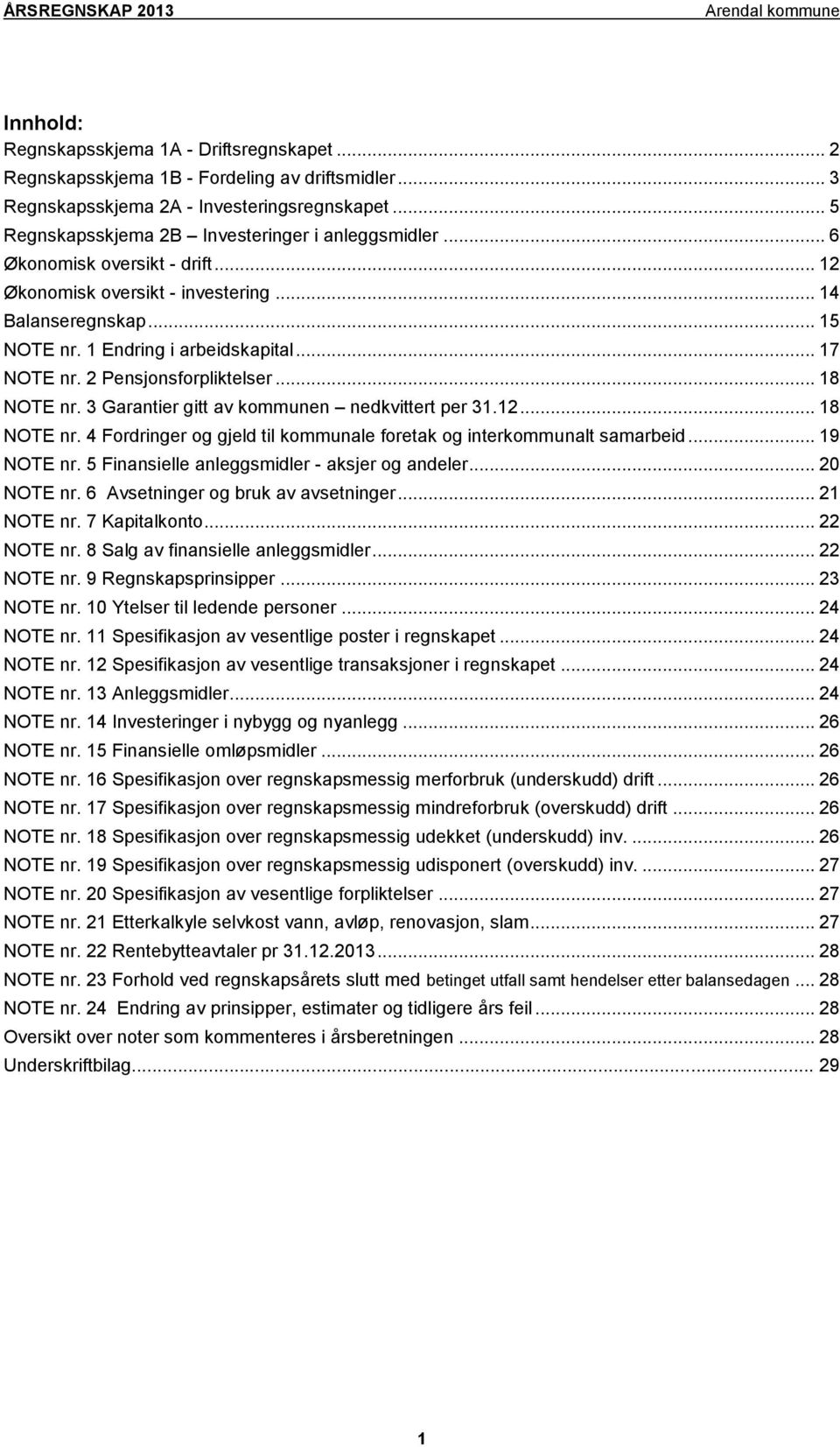 3 Garantier gitt av kommunen nedkvittert per 31.12... 18 NOTE nr. 4 Fordringer og gjeld til kommunale foretak og interkommunalt samarbeid... 19 NOTE nr.