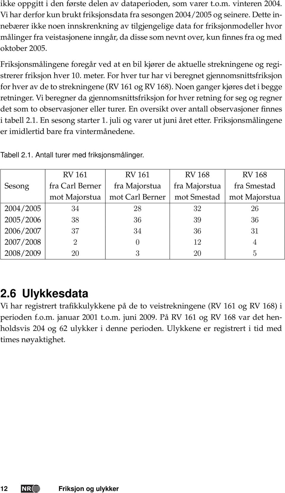 Friksjonsmålingene foregår ved at en bil kjører de aktuelle strekningene og registrerer friksjon hver 10. meter.