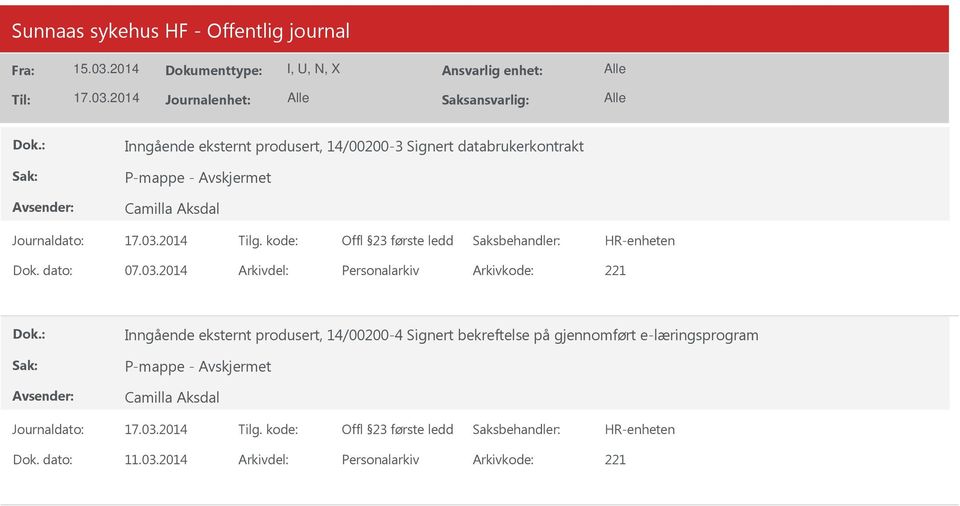 14/00200-4 Signert bekreftelse på