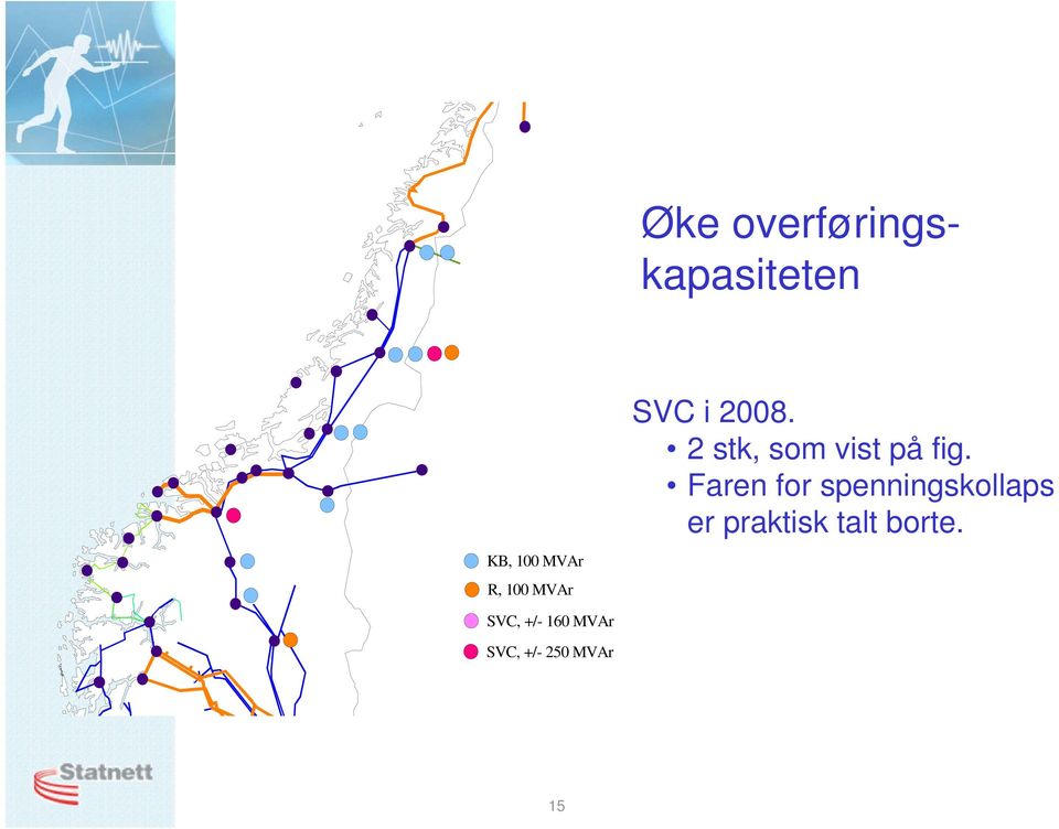 Faren for spenningskollaps er praktisk talt