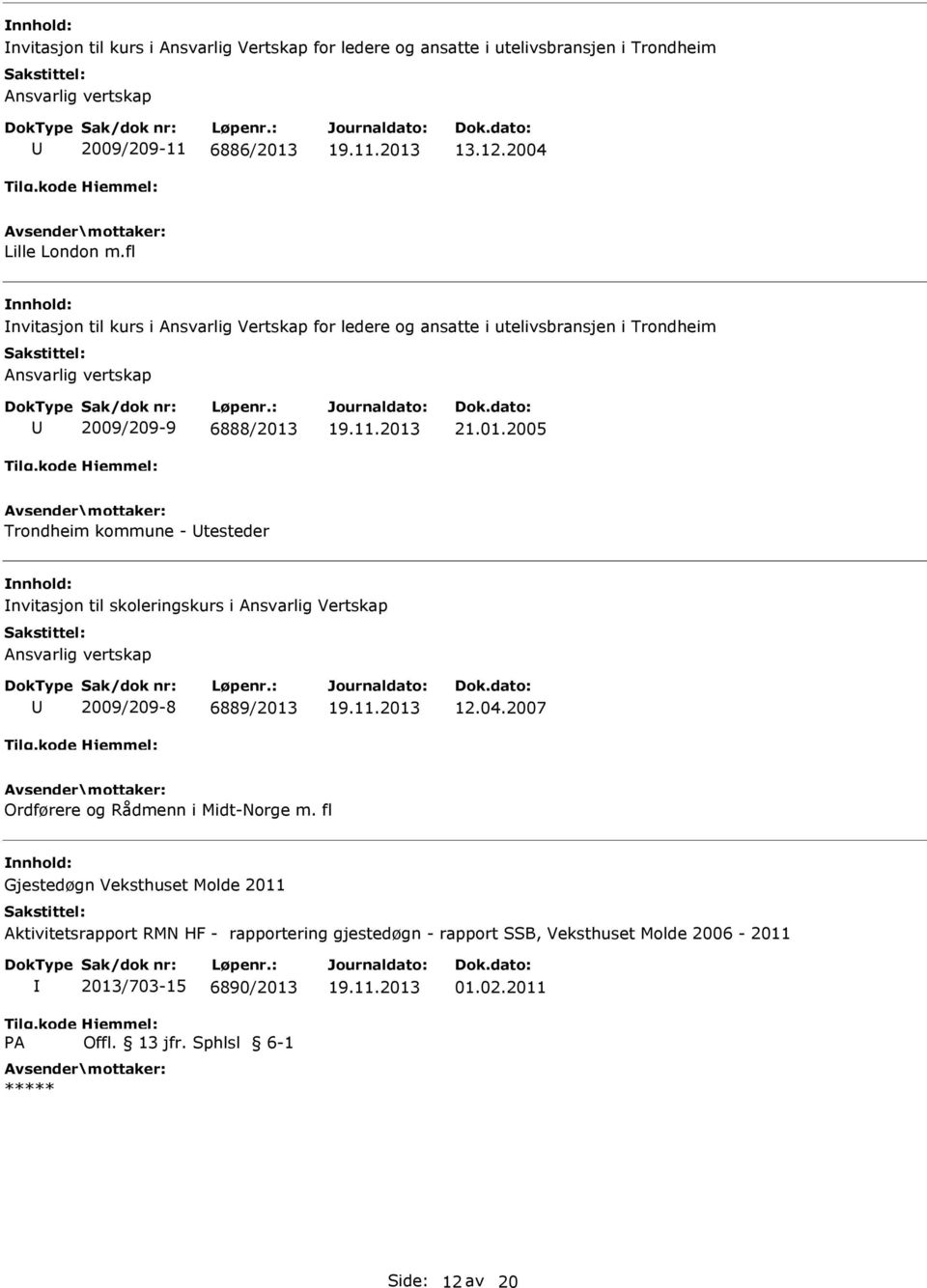 21.01.2005 Trondheim kommune - testeder nvitasjon til skoleringskurs i Ansvarlig Vertskap Ansvarlig vertskap 2009/209-8 6889/2013 12.04.