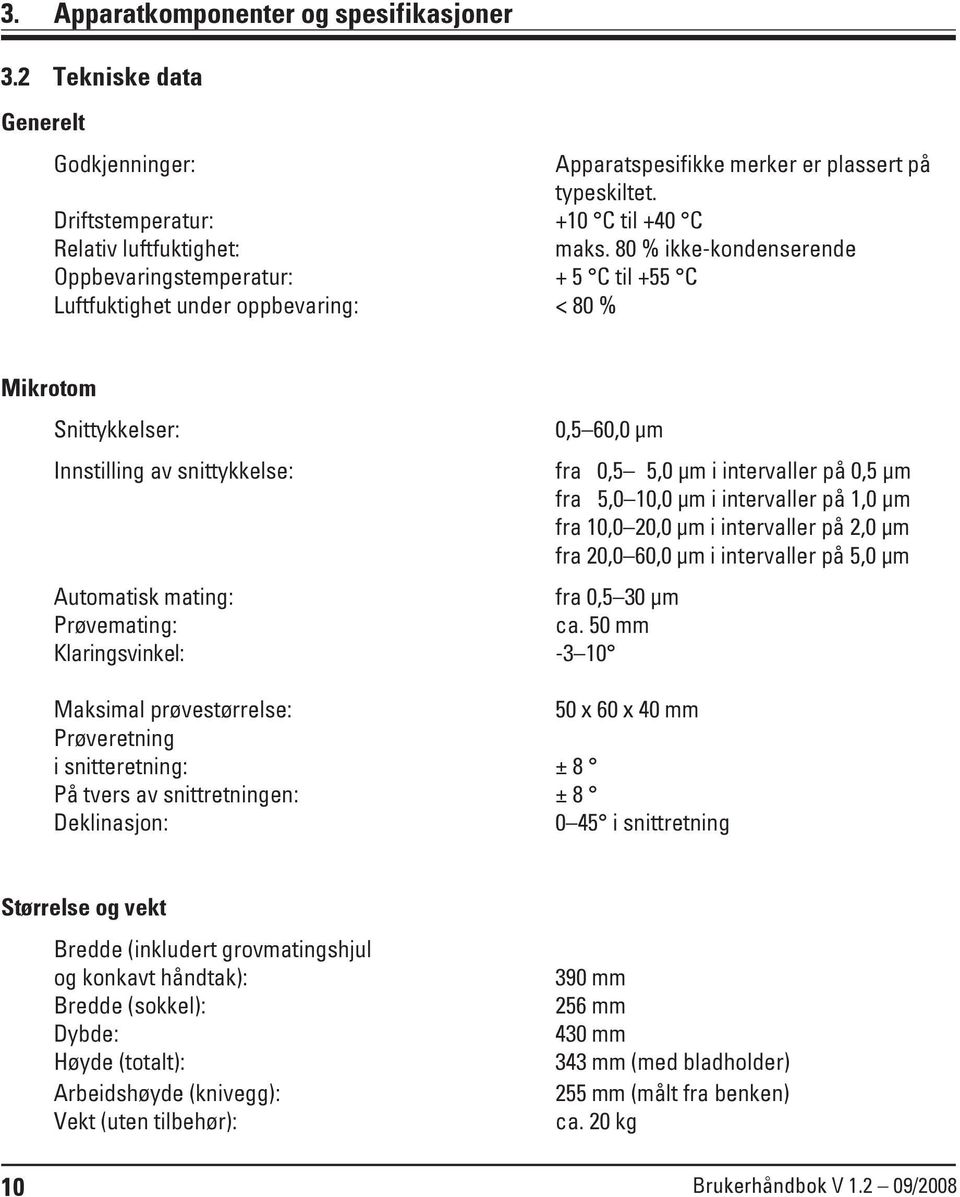 på 0,5 μm fra 5,0 10,0 μm i intervaller på 1,0 μm fra 10,0 20,0 μm i intervaller på 2,0 μm fra 20,0 60,0 μm i intervaller på 5,0 μm Automatisk mating: fra 0,5 30 μm Prøvemating: ca.