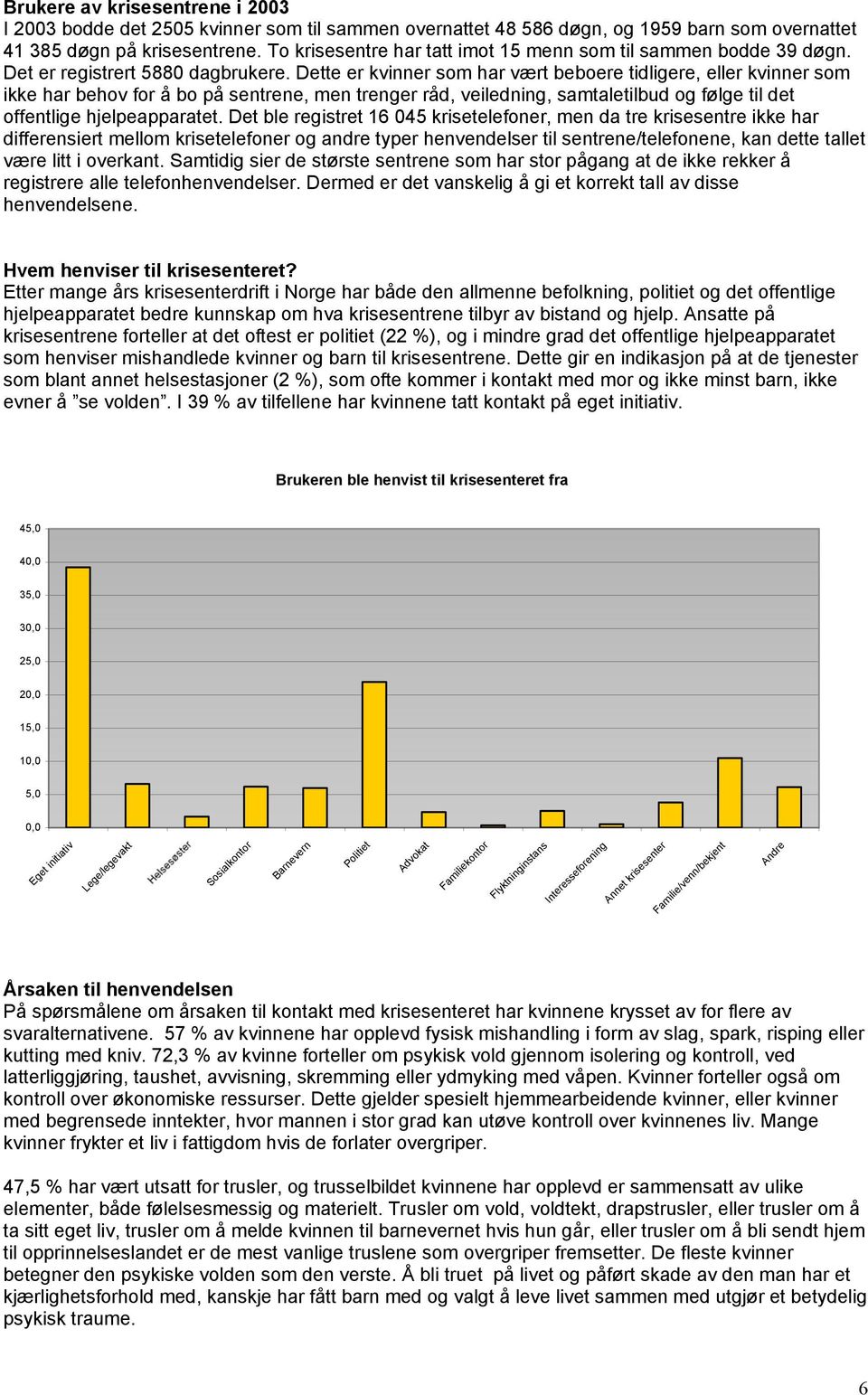 Dette er kvinner som har vært beboere tidligere, eller kvinner som ikke har behov for å bo på sentrene, men trenger råd, veiledning, samtaletilbud og følge til det offentlige hjelpeapparatet.