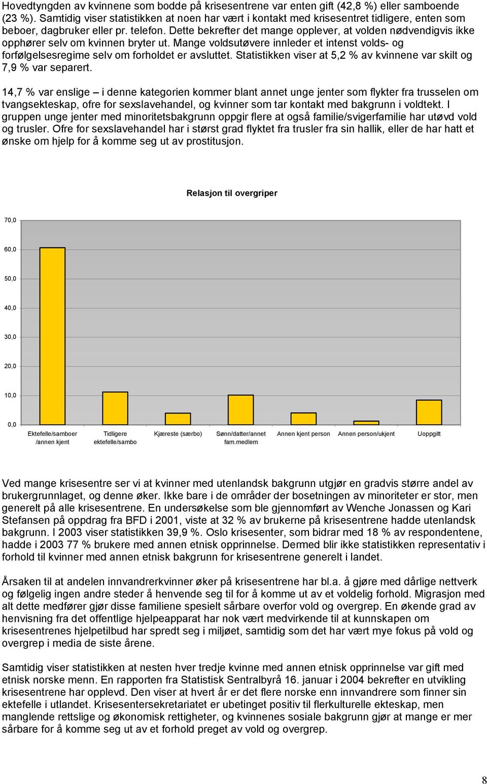 Dette bekrefter det mange opplever, at volden nødvendigvis ikke opphører selv om kvinnen bryter ut. Mange voldsutøvere innleder et intenst volds- og forfølgelsesregime selv om forholdet er avsluttet.