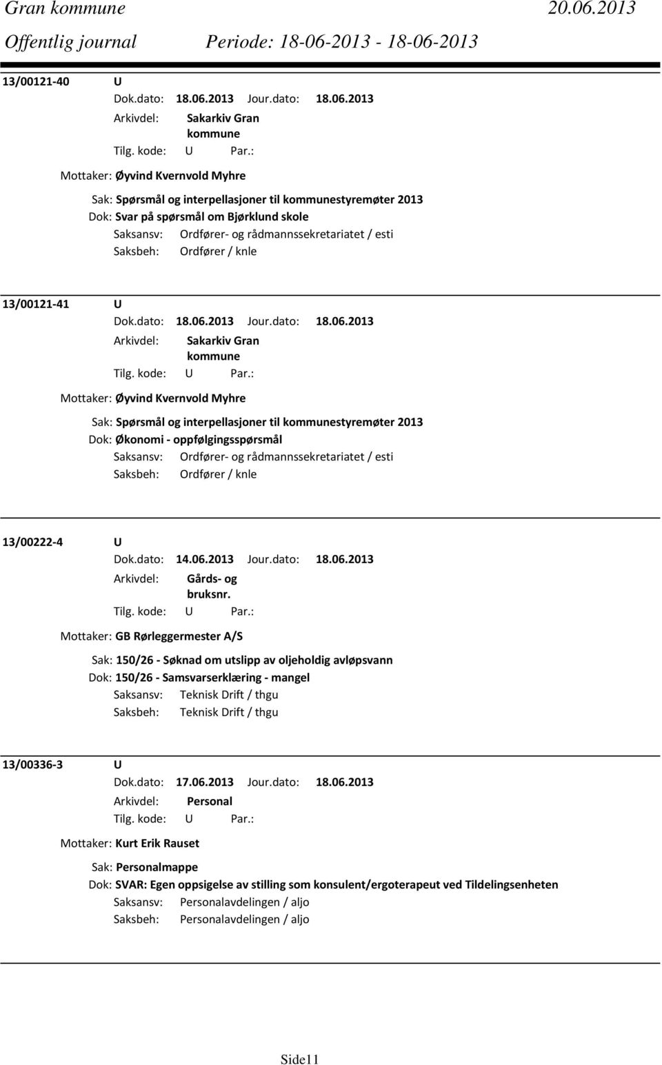 Saksbeh: Ordfører / knle 13/00121 41 U Mottaker: Øyvind Kvernvold Myhre Sak: Spørsmål og interpellasjoner til styremøter 2013 Dok: Økonomi oppfølgingsspørsmål Saksansv: Ordfører og