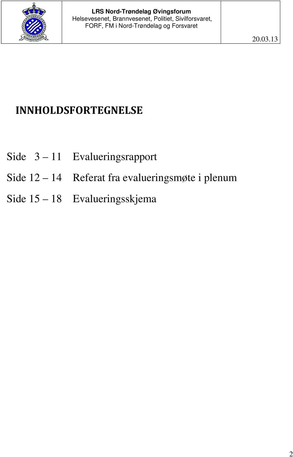 Referat fra evalueringsmøte i