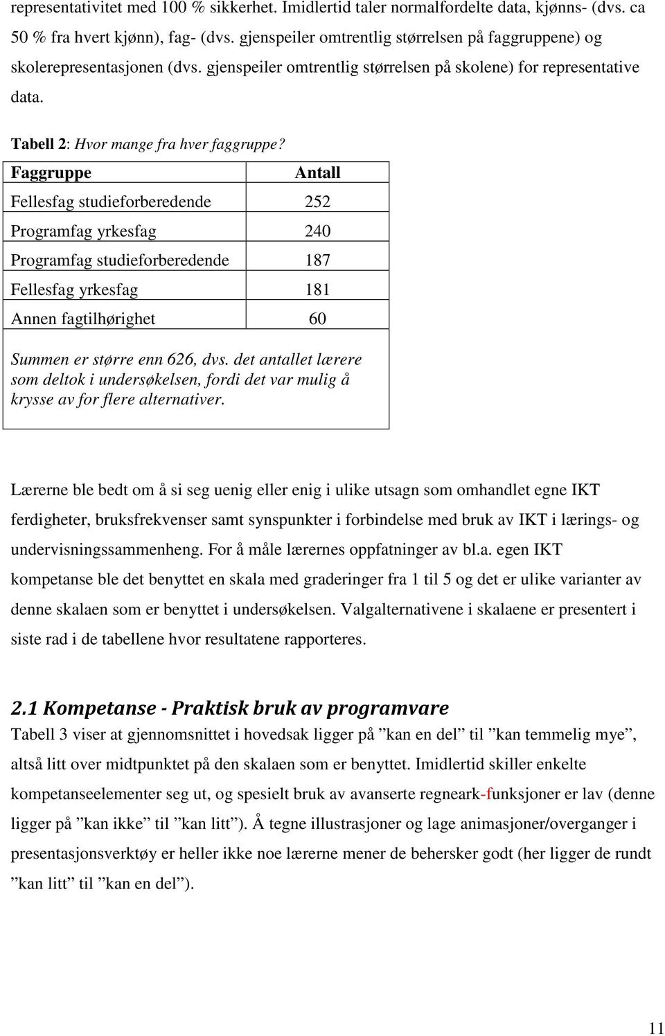 Faggruppe Antall Fellesfag studieforberedende 252 Programfag yrkesfag 240 Programfag studieforberedende 187 Fellesfag yrkesfag 181 Annen fagtilhørighet 60 Summen er større enn 626, dvs.