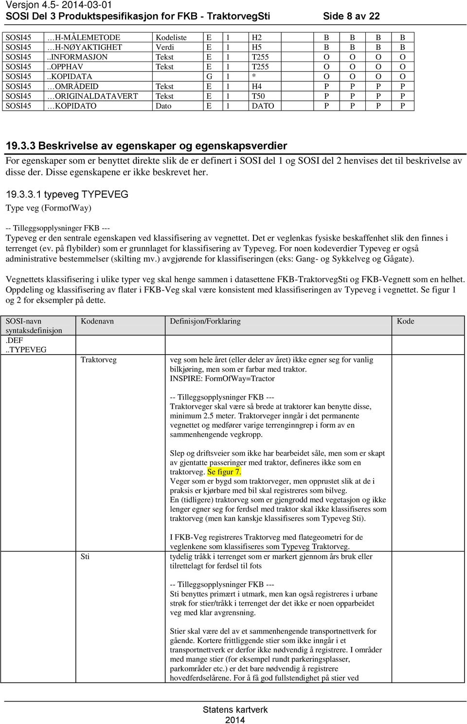 .KOPIDATA G 1 * O O O O SOSI45 OMRÅDEID Tekst E 1 H4 P P P P SOSI45 ORIGINALDATAVERT Tekst E 1 T50 P P P P SOSI45 KOPIDATO Dato E 1 DATO P P P P 19.3.