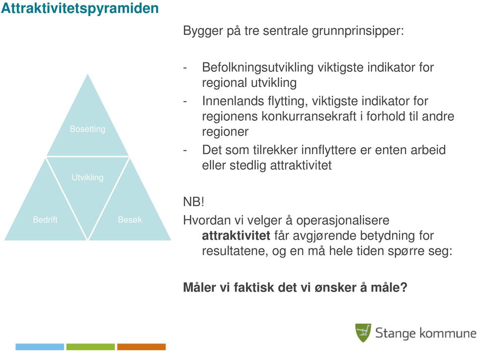 Det som tilrekker innflyttere er enten arbeid eller stedlig attraktivitet Bedrift Besøk NB!