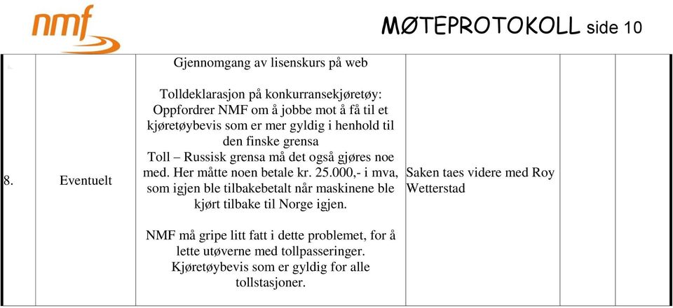 den finske grensa Toll Russisk grensa må det også gjøres noe med. Her måtte noen betale kr. 25.