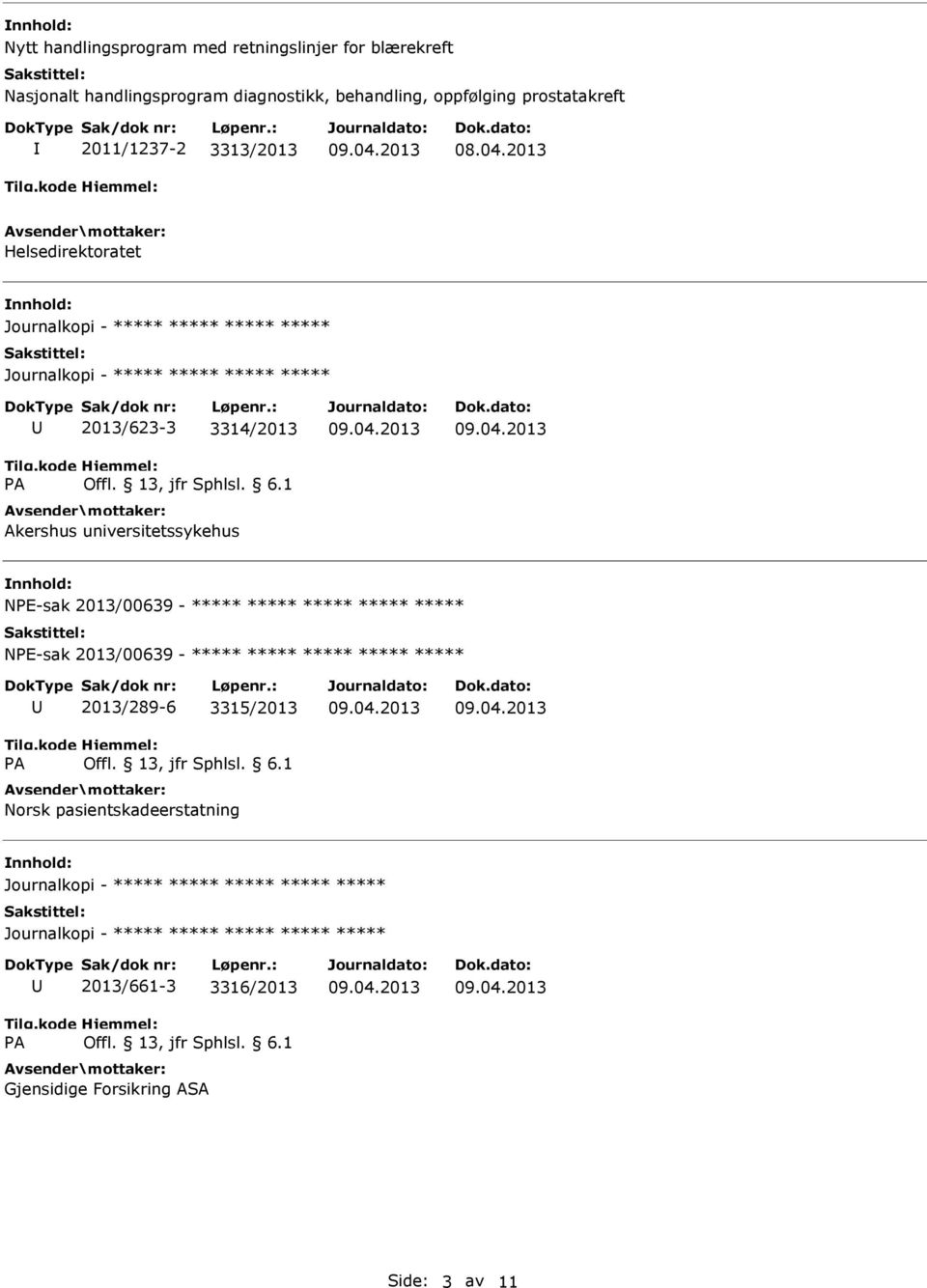 Helsedirektoratet 2013/623-3 3314/2013 Akershus universitetssykehus NPE-sak