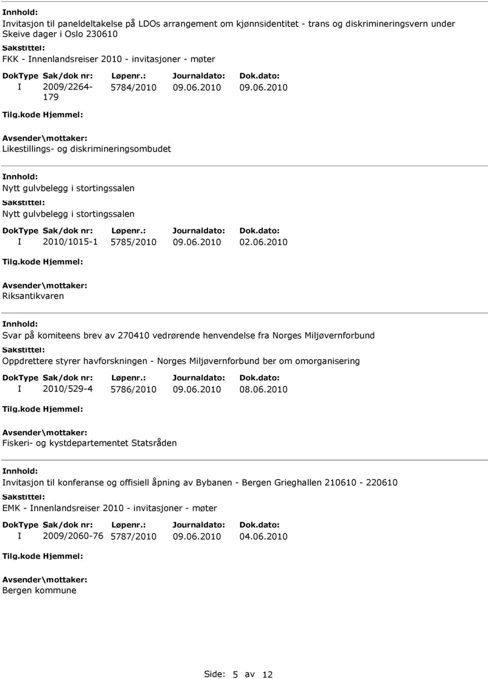 2010 Riksantikvaren Svar på komiteens brev av 270410 vedrørende henvendelse fra Norges Miljøvernforbund Oppdrettere styrer havforskningen - Norges Miljøvernforbund ber om omorganisering 2010/529-4