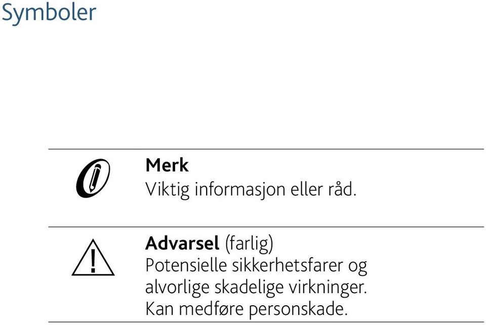 Advarsel (farlig) Potensielle