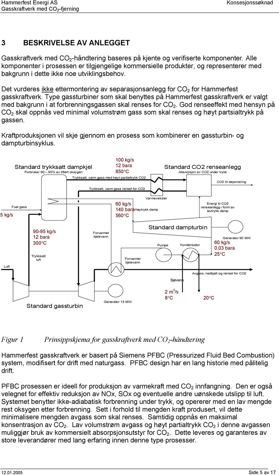 Det vurderes ikke ettermontering av separasjonsanlegg for CO 2 for Hammerfest gasskraftverk.