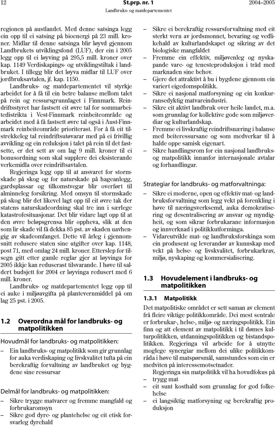 1149 Verdiskapings- og utviklingstiltak i landbruket. I tillegg blir det løyva midlar til LUF over jordbruksavtalen, jf. kap. 1150.