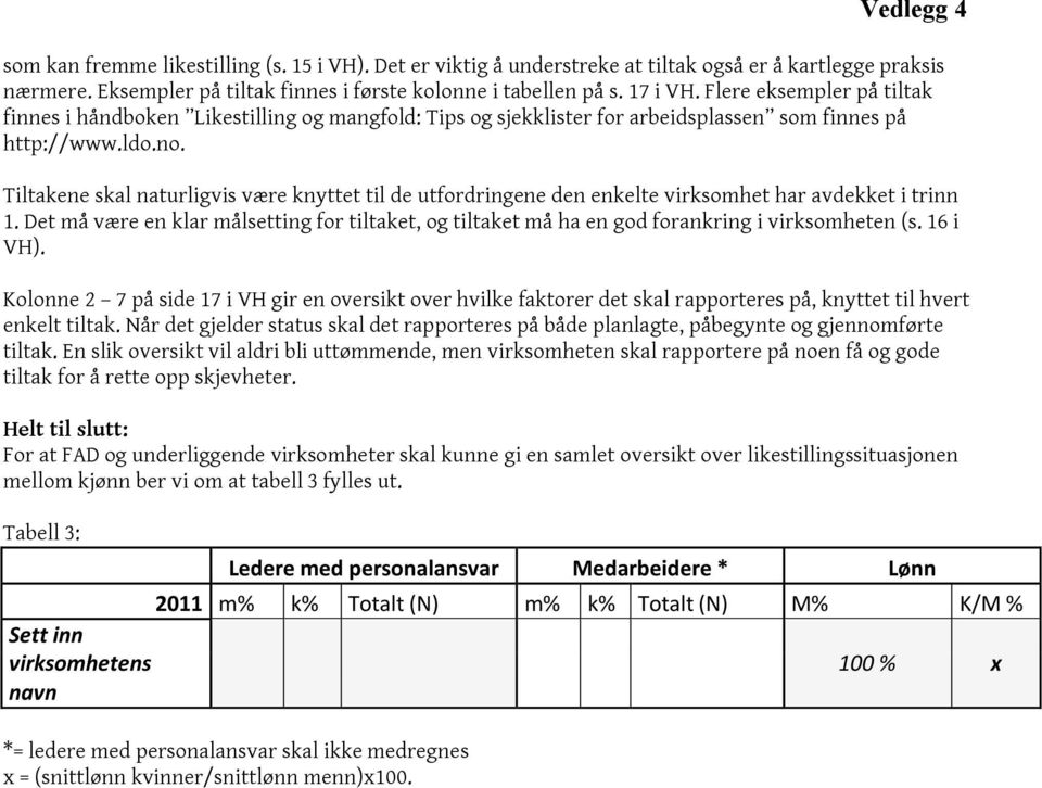 Tiltakene skal naturligvis være knyttet til de utfordringene den enkelte virksomhet har avdekket i trinn 1.