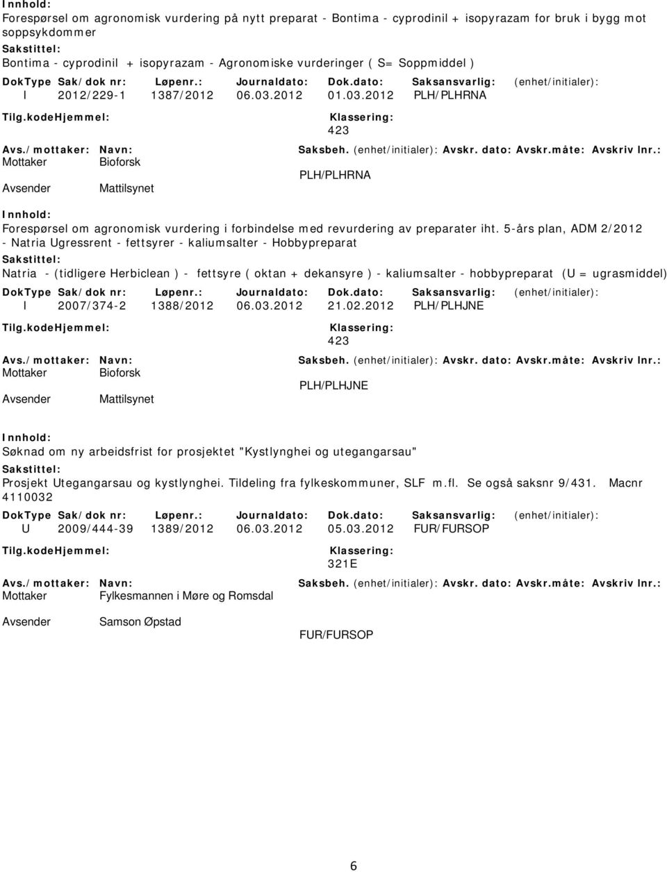 5-års plan, ADM 2/2012 - Natria Ugressrent - fettsyrer - kaliumsalter - Hobbypreparat Natria - (tidligere Herbiclean ) - fettsyre ( oktan + dekansyre ) - kaliumsalter - hobbypreparat (U =