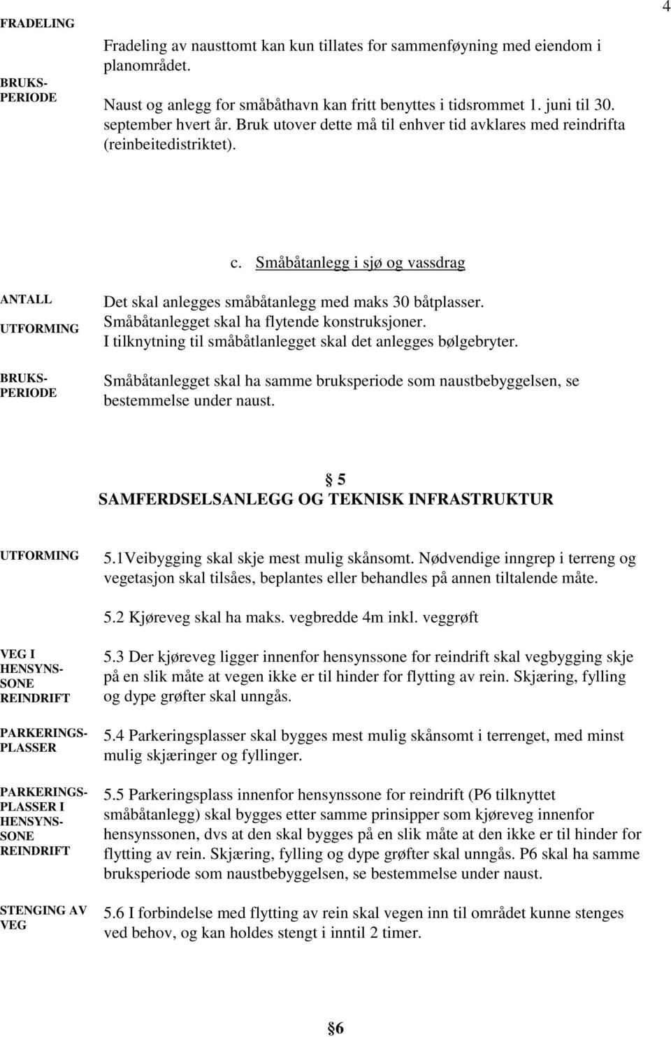 Småbåtanlegg i sjø og vassdrag Det skal anlegges småbåtanlegg med maks 30 båtplasser. Småbåtanlegget skal ha flytende konstruksjoner. I tilknytning til småbåtlanlegget skal det anlegges bølgebryter.