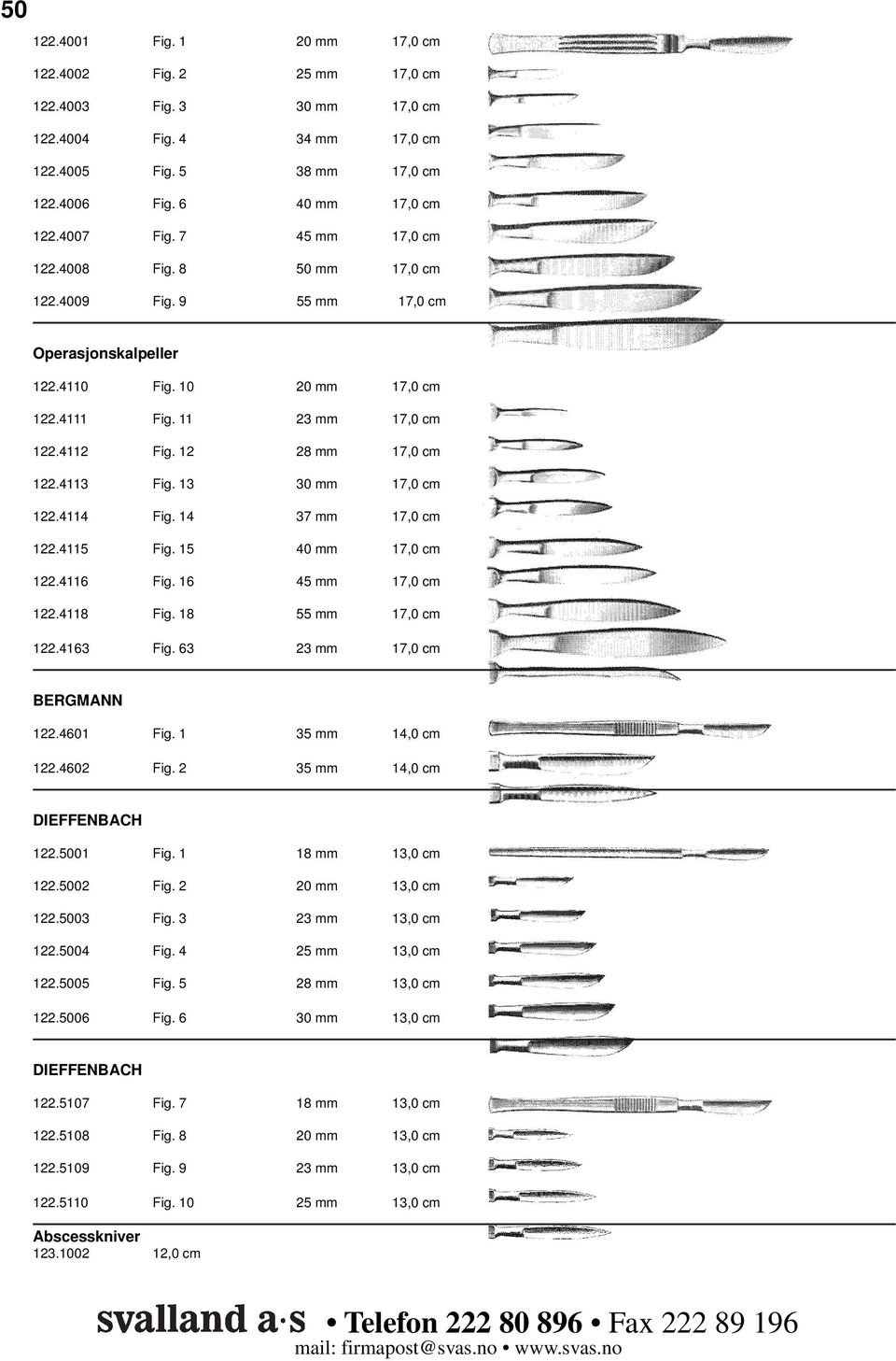 4113 Fig. 13 30 mm 17,0 cm 122.4114 Fig. 14 37 mm 17,0 cm 122.4115 Fig. 15 40 mm 17,0 cm 122.4116 Fig. 16 45 mm 17,0 cm 122.4118 Fig. 18 55 mm 17,0 cm 122.4163 Fig. 63 23 mm 17,0 cm BERGMANN 122.